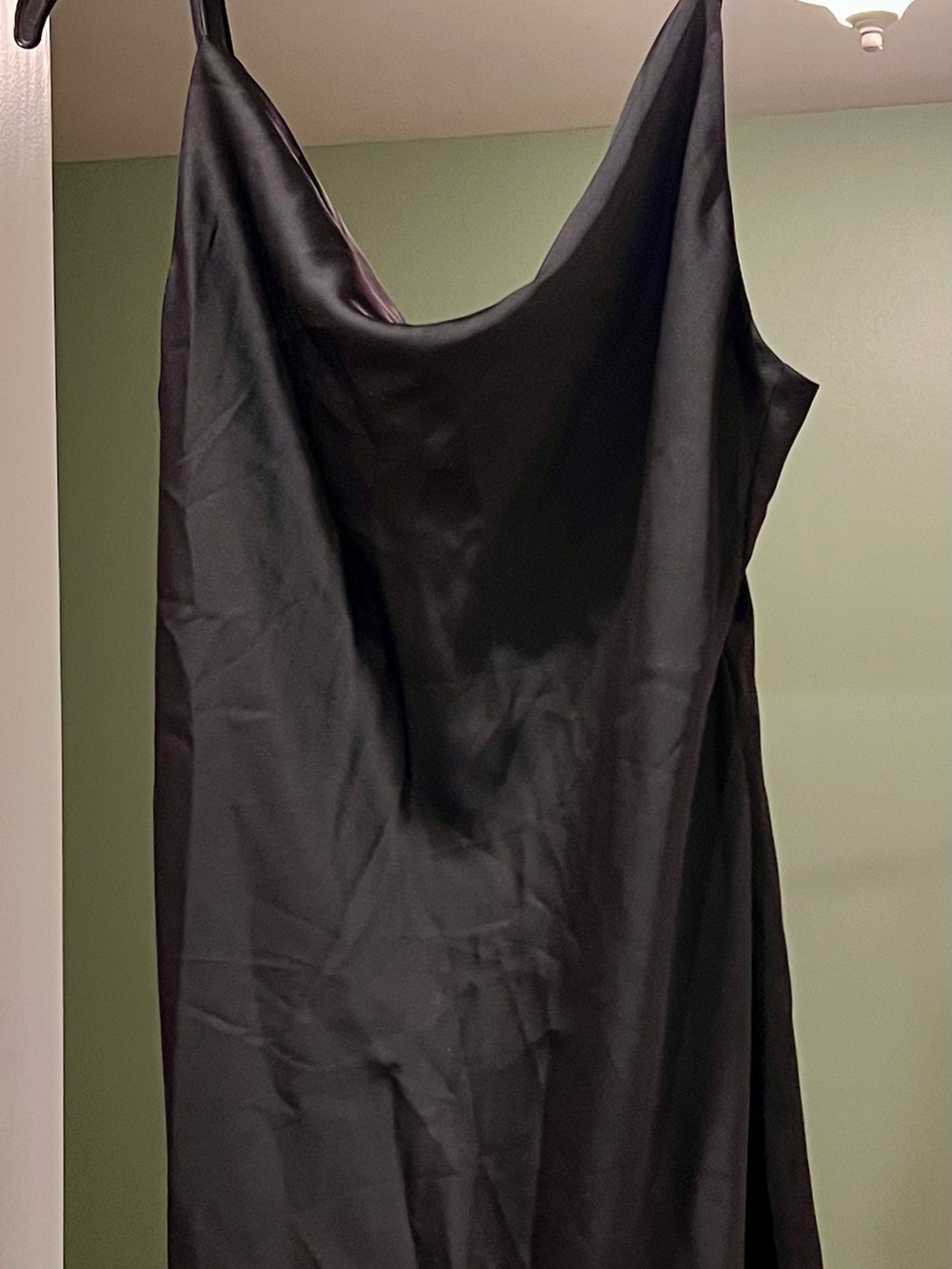 Satin Slip Dress - Black